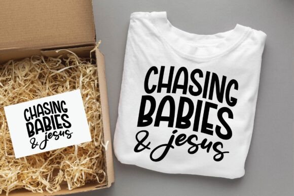 Chasing Babies and Jesus SVG PNG: Graphics for T‑Shirt Designs
