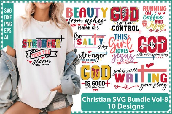 Christian SVG Bundle Vol-8 Graphics & T-Shirt Designs
