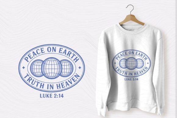 Christian Typography Peace on Earth SVG for T-Shirt Graphics