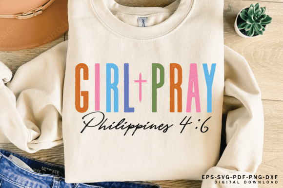 Girl Pray Png & Graphics for T-Shirt Designs Review