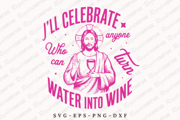 Jesus SVG Water into Wine: Graphics for T-Shirt Designs