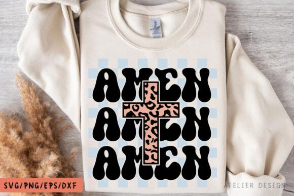 Retro Amen Christian Faith Graphics for T-Shirt Designs